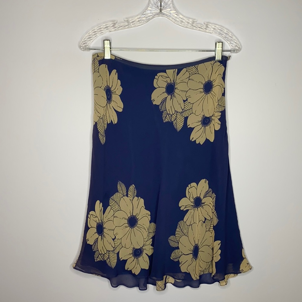 Ann Taylor Blue Floral Skirt